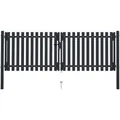 vidaXL Doppelflügel Zauntor Stahl 306x150 cm Anthrazit 146351