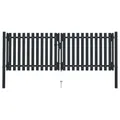 vidaXL Doppeltür-Zauntor aus Stahl 300 x 100 cm Anthrazit NEU