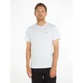 Tommy Jeans T-Shirt TJM ESSENTIAL SOLID TEE mit Rundhalsausschnitt und dezenter Logo-Flag weiß S (46)