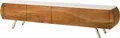 MASSIVMOEBEL24 TV-Board Akazie 204x40x45 natur lackiert / Marmor weiß MONTREAL #124