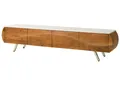 TV-Board Akazie 204x40x45 natur lackiert / Marmor weiß MONTREAL #124