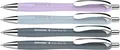 Schneider Slider Rave XB Kugelschreiber (Limitierte Sonderedition, 2x urban grey, je 1x arctic und blossom, Made in Germany) 4 Stück, Stadtgrau + 2 Farben, Tinte: Blau