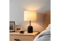 OTTO home Tischleuchte Charleen mit Leinenschirm, ohne Leuchtmittel, Leuchtmittel wechselbar, LED max. 6 Watt, Metallfuß, Textilschirm Ø 23 cm, Tischlampe, Stoff