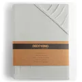 DecoKing Spannbettlaken 200x200 200x220 cm 100% gekämmte Baumwolle Silber Spannbetttücher Jersey Boxspringbett Amber 200 x 200 200 x 220