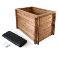 NATIV massives Hochbeet aus Holz mit Noppenfolie | Frühbeet mit Nagerschutzgitter | Pflanzkasten 145 x 80 x 75 cm (L x B x H)| Kräuterbeet als Stecksystem-Aufbau