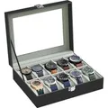 Songmics Uhrenbox Bridie mit 10 Fächern Schwarz