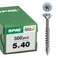 SPAX Universalschraube, 5 x 40 mm, 500 Stück, Teilgewinde, Senkkopf, T-STAR plus T20, 4CUT, WIROX - 0191010500405