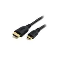 StarTech.com High Speed High Speed HDMI-Kabel mit Ethernet - HDMI auf HDMI Mini - Stecker/Stecker - Video-/Audio-/Netzwerkkabel - HDMI - 30 AWG - HDMI, 19-polig (M) - Mini-HDMI, 19-polig (M) - 50cm - abgeschirmt - Schwarz (HDACMM50CM)