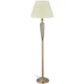 Relaxdays Stehlampe Antik, Stoffschirm, Dekorativer Metallfuß, E27, Standleuchte Wohnzimmer, Hxd: 157x42cm, Messing/weiß