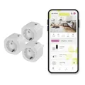 OMAJIN by Netatmo, 3er Pack Smarte Steckdosenzeitschaltuhr, Energieüberwachung, Fernbedienung, Stromzähler, verzögertem Ausschalten, energiesparend, Wifi 2.4Ghz/Bluetooth, 16 A/3 680 W, OBU-3SP-SK