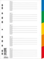 DONAU Register / Trennblätter aus Buntem stabilem Öko PP DIN A4 225x297mm, 11-fach gelocht, für die Ordner-Organisation im Büro
