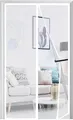 Panngu Fliegengitter Balkontür Magnet 100x240cm, Fliegenvorhang Terrassentür Magnete Türe Ohne Bohren, Fliegennetz Balkon Insektenschutz Tür, Magnetische Moskitonetz Vorhang Weiß