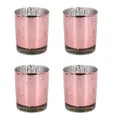 Creativery Teelichthalter, Teelichthalter Glas 6x7,2cm rosegold 4er Set