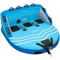 VEVOR Towable Tube für Boote, Wassersport-Schleppreifen für 3 Personen, bis 231 kg Tragfähigkeit, mit 2 Zugpunkten, Nylonhülle, Gepolsterten Griffen und Sicherheitsventil, für Seen, Flüsse, Blau