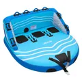 VEVOR Towable Tube für Boote, Wassersport-Schleppreifen für 3 Personen, bis 231 kg Tragfähigkeit, mit 2 Zugpunkten, Nylonhülle, Gepolsterten Griffen und Sicherheitsventil, für Seen, Flüsse, Blau