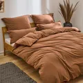 Blumtal Bettwäsche 155x220cm Braun– 100% Baumwolle – 1 Bettbezug + 1 Kissenbezug 40x80cm