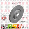 2x Zimmermann Bremsscheibe SPORT Z 600.3243.52 Höhe 50 mm Lochkreis 112 mm