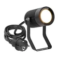 ledscom.de Gartenstrahler SHINGA für außen, IP65, Stecker, schwarz, inkl. GU10 LED Lampe 630lm, warmweiß