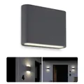 SSC-LUXon TWEO Außenwandleuchte anthrazit Up and Down Lampe Outdoor IP54 - moderne Außenleuchte Wand LED warmweißes Licht 230V