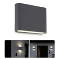 SSC-LUXon TWEO Außenwandleuchte anthrazit Up and Down Lampe Outdoor IP54 - moderne Außenleuchte Wand LED warmweißes Licht 230V