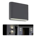 TWEO LED Wandleuchte Up Down anthrazit IP54 warmweiß 230V