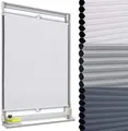 WOLTU Wabenplissee ohne Bohren verdunkelung Thermo Doppelplissee Klemmfix Zweifarbig 90x130cm Weiß-Weiß, Plissee Faltrollo Sonnen-, Sicht- & Schallschutz, Jalousie Plisseerollo für Fenster & Tür