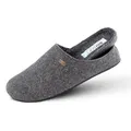 Biosoft Filz Hausschuhe Herren 46 Mister Cosy grau | Geschlossene Pantoffeln mit Fußbett und rutschfester Gummisohle | Bequeme Hauspuschen für Herren und Senioren