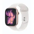 Apple Watch Series 11 Cellular 46mm Roségold Aluminium Gehäuse mit Blassrosa Sport Band - M/L