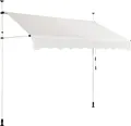 COSTWAY Klemmmarkise 200cm breit mit Handkurbel, höhenverstellbar UV-beständig, für Balkon, Beige