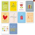 Meridian Design Geburtstagskarten, Happy Birthday Klappkarten im 10er Set mit
