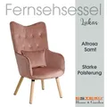 Fernsehsessel Relaxsessel Sessel mit Kissen Lese Stoff Polsterstuhl Altrosa Samt