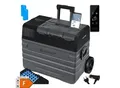 KESSER® Kompressor Kühlbox elektrisch Gefrierbox, Mit APP-Steuerung USB-Anschluss 12/24 V 230V, +Teleskopstange Räder Kühlschrank Kühlung bis -20 °C für Auto, Lkw, Boot, Reisemobil, Camping