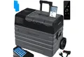 KESSER Kühlbox 12/24 V 230V, +Teleskopstange, 2x Kühlbox Räder Kühlschrank -20 °C, 52 l, Kompressor Kühlbox elektrisch Gefrierbox APP-Steuerung USB-Anschluss