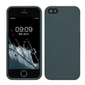 kwmobile Hülle kompatibel mit Apple iPhone SE (1.Gen 2016) / iPhone 5 / iPhone 5S Hülle - weiches TPU Silikon Case - Cover geeignet für kabelloses Laden - Dunkler Schiefer