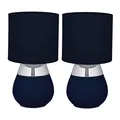 Tischlampe Nachttischlampe Tischleuchte Nachttischleuchte Stoffschirm 2er Set