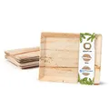 BIOZOYG Servierplatte 100 Stück 32,5 x 27 cm rechteckig - Palmblatt Teller Serviertablett Kuchenplatte kompostierbar Tablett - Snackteller, Alternative zu Schiefertafeln