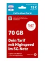Vodafone CallYa Allnet M Prepaidkarte, (Jetzt 70 GB, 15 € Startguthaben, ohne Vertrag, 5G, Allnet-Flat)