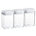 Argon Tableware Flip Lock Plastic Food Lagerbehälter - 800ml - Packung Von 3 - Weiß