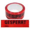 12 Rollen Klebeband Gesperrt, Prüfer: Rolle 50 mm x 66 lfm Absperrband Paketband Packband Warnband Hinweisklebeband