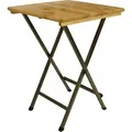 DEGAMO Stehtisch Partytisch Bartisch Stehbiertisch ZÜRICH 78x78cm quadratisch, Holz + Metall - Naturbelassen/Grau