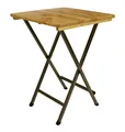 DEGAMO Stehtisch ZÜRICH 78x78cm quadratisch, Stahlgestell + Holzplatte, klar lackiert