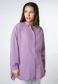 SUBLEVEL Langarmbluse Damen Musselinbluse langarm mit Kentkragen Oversizebluse aus Baumwolle