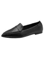 Tamaris Damen Loafer flach Leder, schwarz, 39 EU