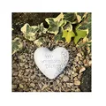 Radami Grabherz Gedenkstein - Wir vermissen Dich - Grabschmuck Grabdeko Trauerherz 10cm, Handarbeit - Handbemalt