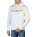 Marke: Tommy Hilfiger Kollektion: Herbst/Winter Geschlecht: Mann Typ: Sweatshirt Ärmel: Lang Außentaschen: 2 Material: Baumwolle 64%, Polyester 36% Muster: Einfarbig Waschen: Waschen bei 30°c Model Größe, cm: 185 Model trägt eine Größe: L Passform: Regulär Kapuze: Fest Innen: Flauschig Saum: Gerippt Details: Sichtbares Logo