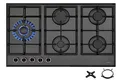 Phönix PG-901LT Einbau Gaskochfeld Glas Kochfeld Gaskocher 5 Kochplatten autark (freistehend- / Einbau- Gaskochfeld) inkl. WOK-Aufsatz + Gasherdkreuz