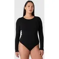 Les Lunes Langarmbody ALENA Body Bambusviskose, klassischer Schnitt, 3/4 Ärmel, Tanga Passform schwarz M