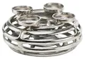 Kobolo Dekokranz Adventskranz - aus Metall - Silber - für 4 Kerzen