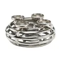 Dekokranz Kerzenkranz Kranz Kerzenhalter  silber rund aus Metall  für 4 Kerzen