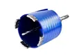 S&R Bohrkrone Diamantbohrkrone 72mm, Segmenthöhe 10mm, für gängige Bohrmaschinen, Set, 3-tlg., + mit Zentrierbohrer 8x120 mm und SDS-plus Adapter, für armierter Beton, abrasive Betonprodukte, Vollziegel, Mauerwerk